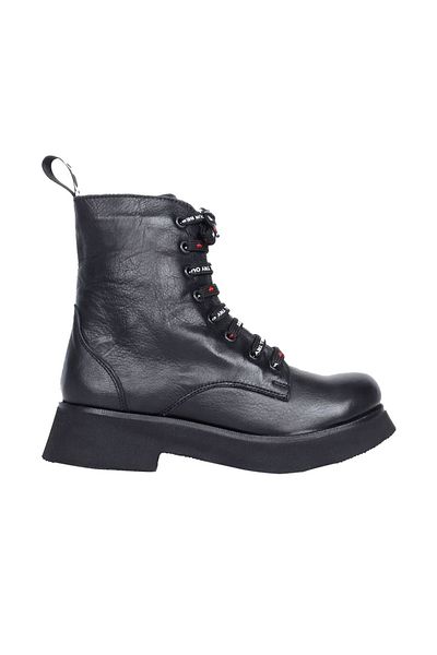 Bueno Shoes Cizme de damă din piele neagră - Croială plată 01wr8802