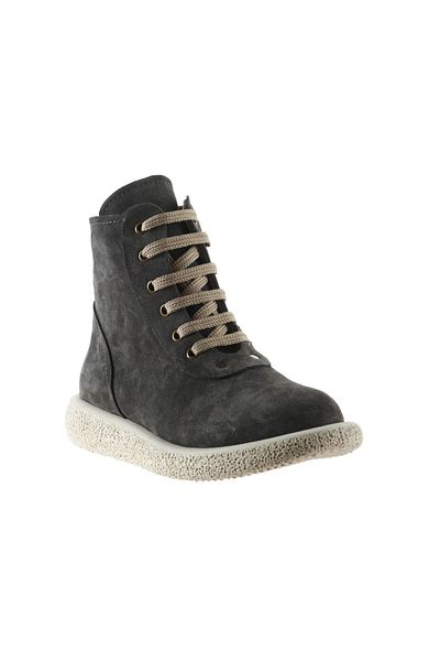 Bueno Shoes Γυναικείες μπότες σκούρο γκρι σουέντ - Flat Cut 01wu8906