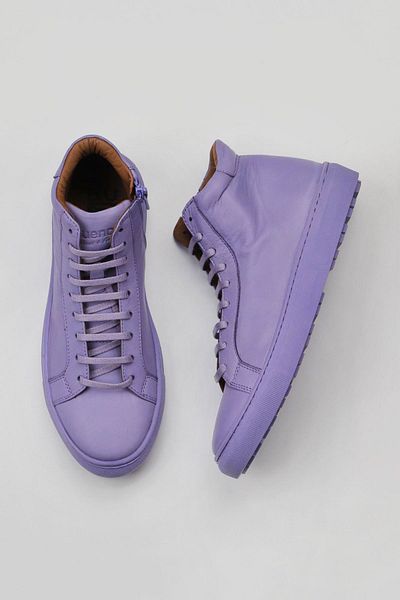 Bueno Shoes Λιλά Δερμάτινα Γυναικεία Μποτάκια - Flat Cut 01wz7700