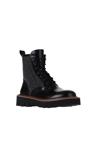Bueno Shoes Cizme de damă din piele neagră - Flat & Open Model 01wv10201