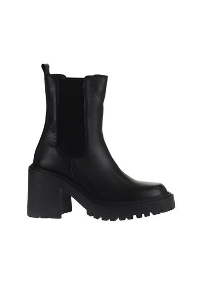 Bueno Shoes Cizme cu toc din piele neagră de damă - 01wv5400