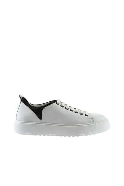 Bueno Shoes Ανδρικά Αθλητικά Παπούτσια Λευκό Μαύρο Δερμάτινο - 01ms11404