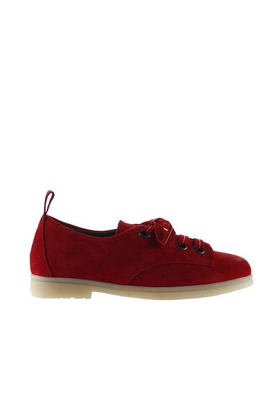 Bueno Shoes Low Heel Red Suede Women's Shoes - 01wt3304