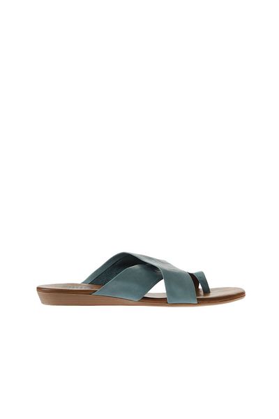 Bueno Shoes Flip Flops de damă din piele - Albastru 01wu7428