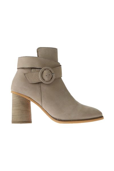 Bueno Shoes 01wr5500 Μοντέλο Μπεζ Nubuck Γυναικείες μπότες με τακούνι