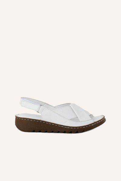 MARCATELLI Sandale albe din piele
