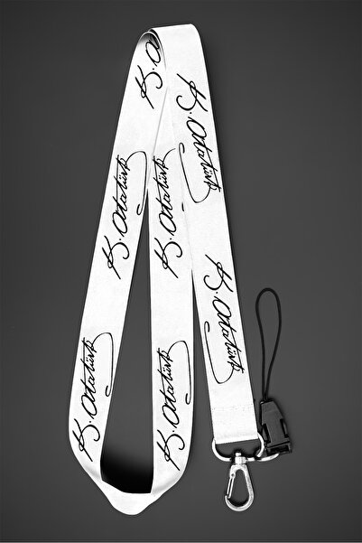 Apptakı Mustafa Kemal Atatürk İmzası Yaka Kartı Boyun Askı İpi Telefon Askısı...