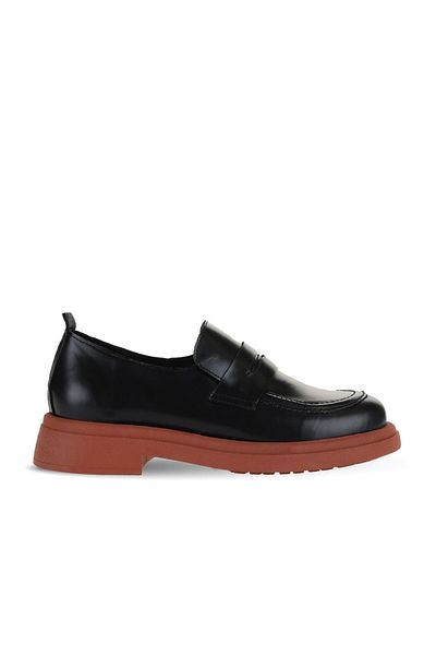 Bueno Shoes Дамски кожени мокасини - черно-розови, модел 01wz4000