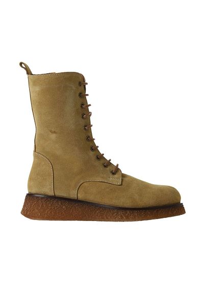 Bueno Shoes Γυναικείες Μπότες Beige Suede - Flat Design 01wv5200