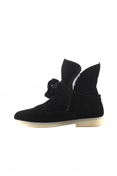 Bueno Shoes Siyah Süet Kadın Düz Bot 01wt3303