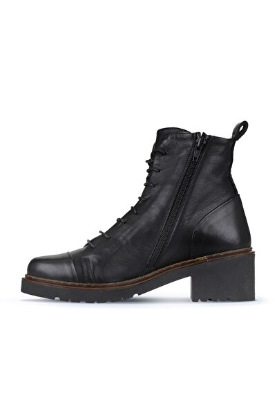 Bueno Shoes Siyah Deri Kadın Topuklu Bot 01wz4400