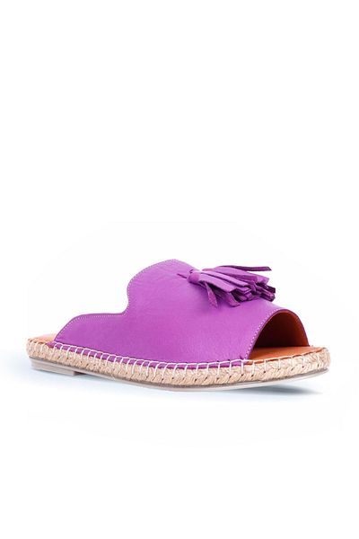 Bueno Shoes Espadrile de damă din piele liliac - papuci model 01wj0311