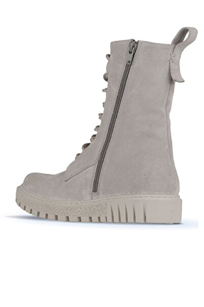 Bueno Shoes Bej Süet Kadın Düz Bot 01wz5208