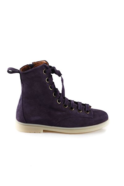 Bueno Shoes Mor Süet Kadın Düz Bot 01wt3302
