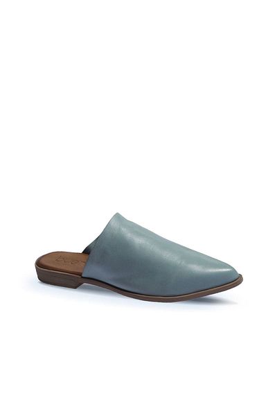 BUENO Papuci de damă din piele albastră - Design simplu 01wn0124