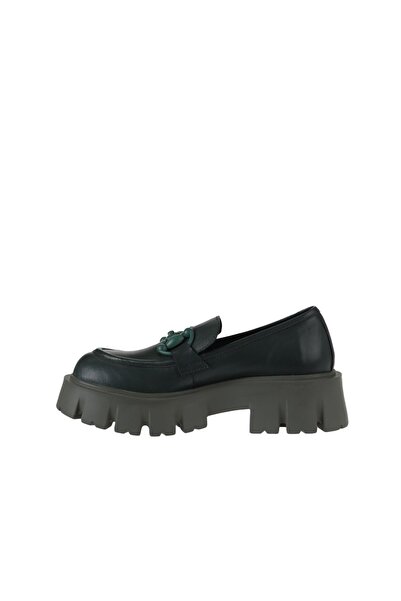 Bueno Shoes Zelené kožené dámské boty na klínovém podpatku - 01wv4603