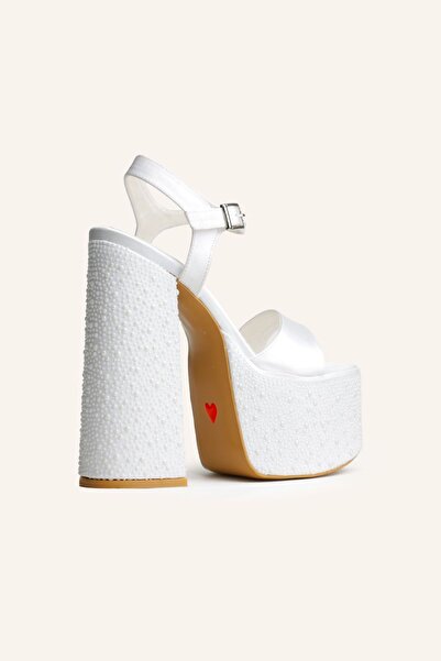 MARCATELLI Saten Serene Yüksek Platform Gelin Ayakkabısı