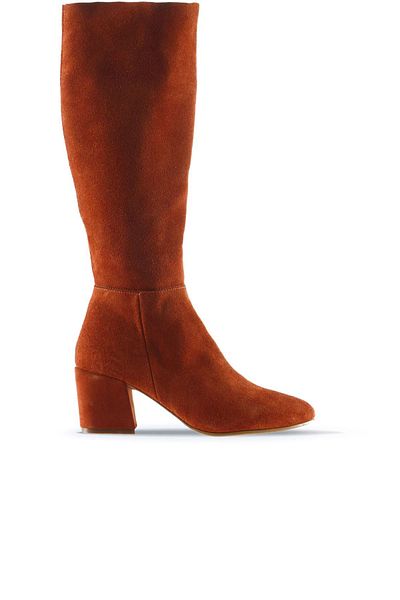 Bueno Shoes Suede γυναικείες μπότες με τακούνι - Tile Light 01wr5104