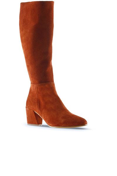 Bueno Shoes Suede γυναικείες μπότες με τακούνι - Tile Light 01wr5104