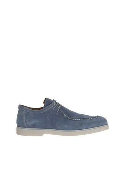 Bueno Shoes Мъжки мокасини - сиво-син велур, модел 10m00673