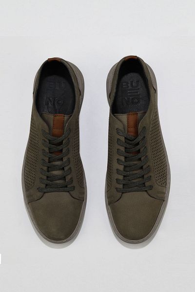 Bueno Shoes Ανδρικά casual δερμάτινα παπούτσια - Khaki Nbk-grey Dante 07m9983