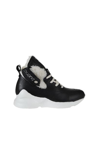 Bueno Shoes Γυναικεία Αθλητικά Μποτάκια - Μαύρο Δερμάτινο, Μοντέλο 01wp7903