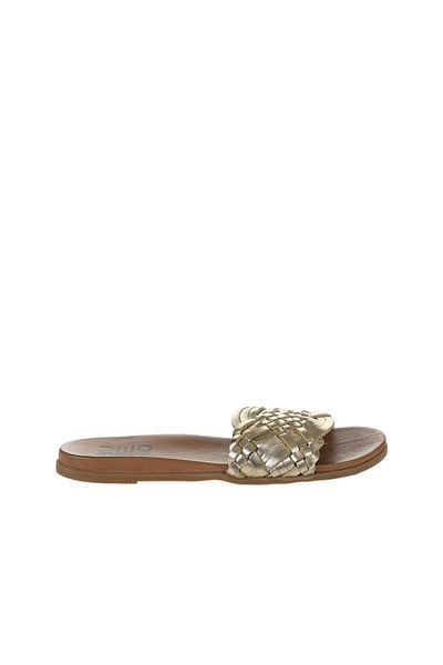 Bueno Shoes Papuci de damă din piele galben strălucitor - 01wu4233