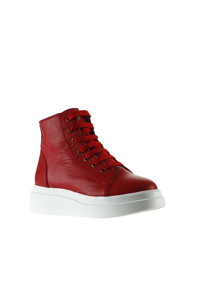Bueno Shoes Cizme de damă din piele roșie - Toc pană, Model 01wt4708