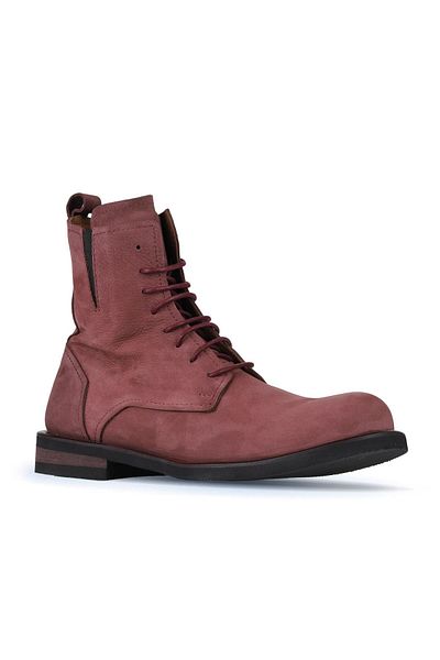 Bueno Shoes Men's Sports Boots - Claret Red Dark Nubuck,Model01mr13501