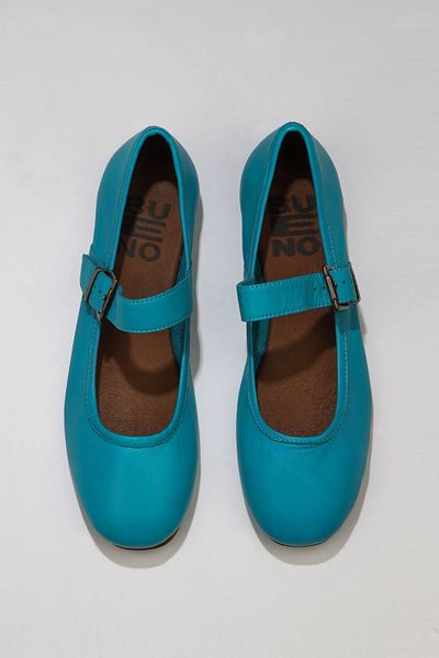 Bueno Shoes 01ws4409 Balerini plate damă din piele turcoaz model