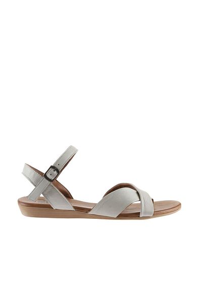 Bueno Shoes Gri Deri Kadın Sandalet 01wu7419