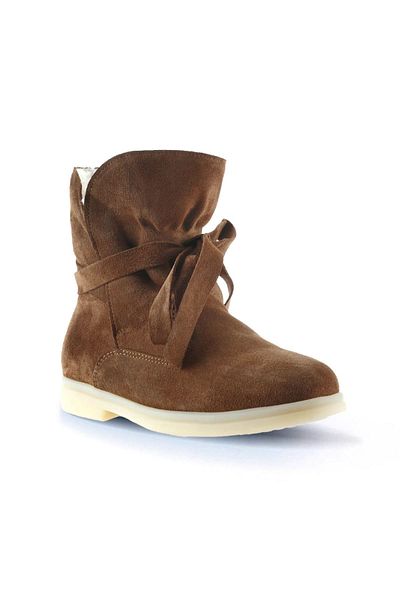 Bueno Shoes Tan Suede Γυναικείες Μπότες - Flat Cut 01wt3303