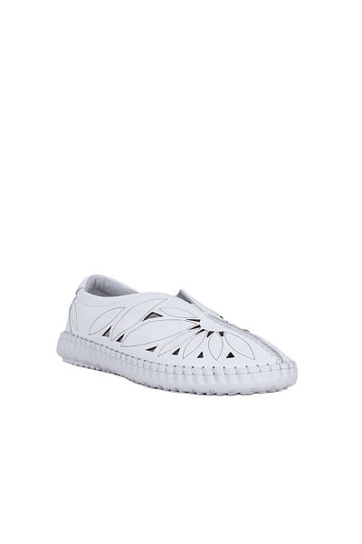 Bueno Shoes Pantofi casual de damă Flotter din piele albă - 01wq0402