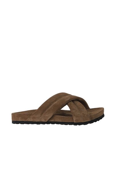 Bueno Shoes Ανδρικές φλατ παντόφλες καφέ σουέντ - 11t22220