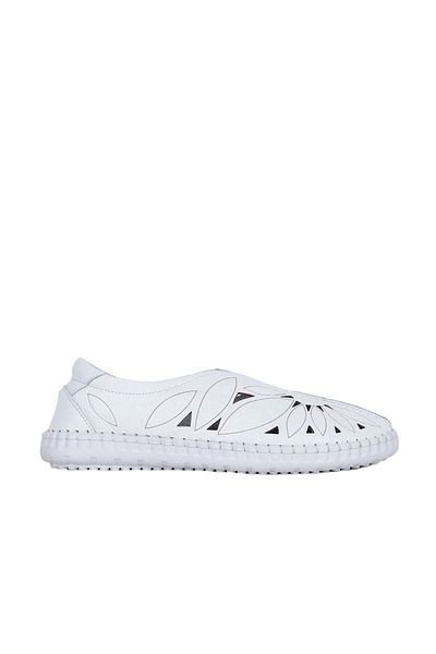 Bueno Shoes Pantofi casual de damă Flotter din piele albă - 01wq0402