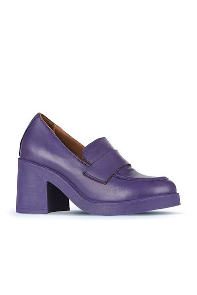 Bueno Shoes Pantofi cu toc de damă din piele liliac - Model 01wz7103