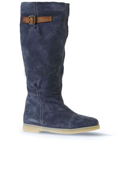 Bueno Shoes Γυναικείες Flat Μπότες Blue Suede 01wt3314