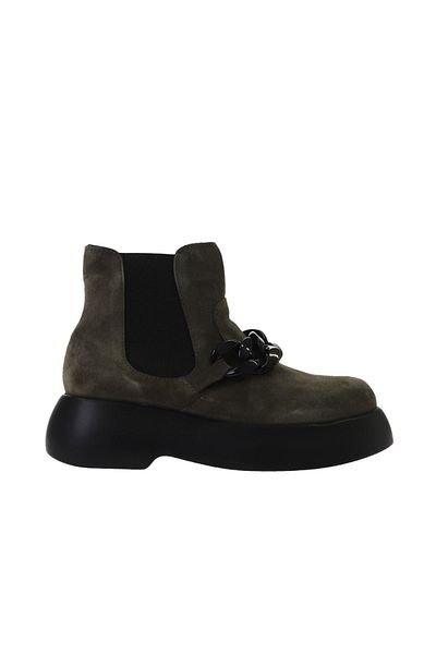 Bueno Shoes Γυναικείες μπότες Khaki Suede - Wedge Heels, Μοντέλο 01wv5300