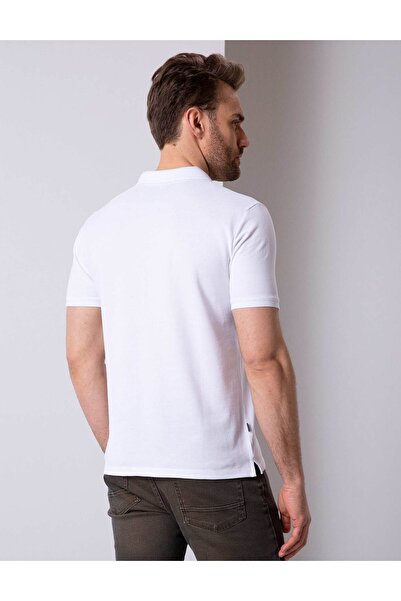 Pierre Cardin Λευκό μπλουζάκι με κανονική εφαρμογή με λαιμόκοψη πόλο 50204835-VR013