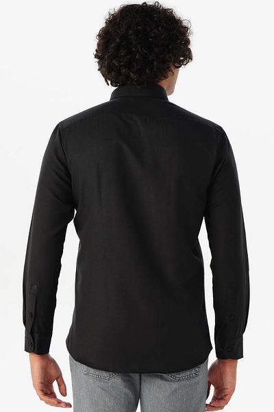 SÜVARİ Ανδρικό πουκάμισο Wonder Regular Black Long - Gm1001400281