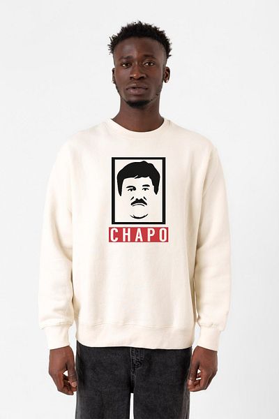 Tshirthane Ανδρικό φούτερ El Chapo Gangster Swagger Ecru 2ip