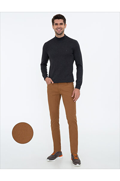 Pierre Cardin Khaki Slim Fit Canvas Trousers 50239836 -Vr027