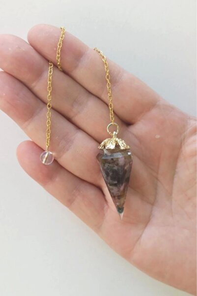 Pozitif Doğal Taş Renkli Turmalin Taşlı Orgonit Pandül Sarkaç 440-4