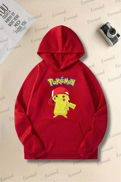 artı4 Unisex Pokemon Printed Adult and Children Hooded Sweatshirt