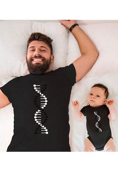Tshirthane DNA Father Son Daughter Black White - Τιμή για ένα προϊόν, 2 Τεμάχια με Καλάθι