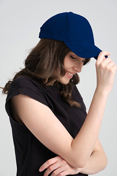 robanu Unisex Suede Sports Cap - Ρυθμιζόμενο καπέλο Indigo με Velcro