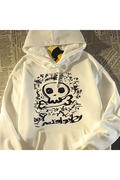 Pisa Art Λεπτομέρεια Skull Print Hoodie από χοντρό ύφασμα (unisex)