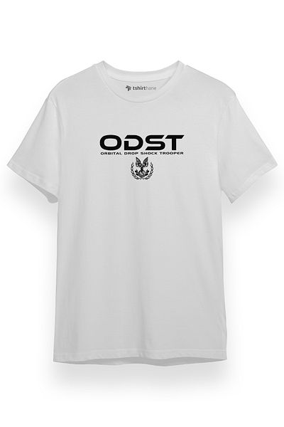 Tshirthane Ανδρικό μπλουζάκι Halo Odst Orbital Drop Shock Trooper Λευκό κοντομάνικο