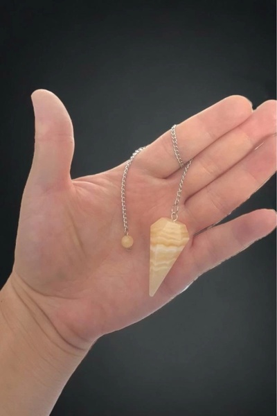 Pozitif Doğal Taş باندول من الحجر الطبيعي الكالسيت الأصفر - البندول 203-12