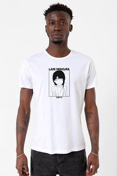 Tshirthane Serial Experiments Anime Lain Poster Λευκό ανδρικό μπλουζάκι ποδηλασίας